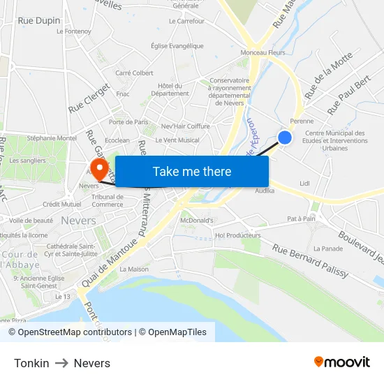 Tonkin to Nevers map