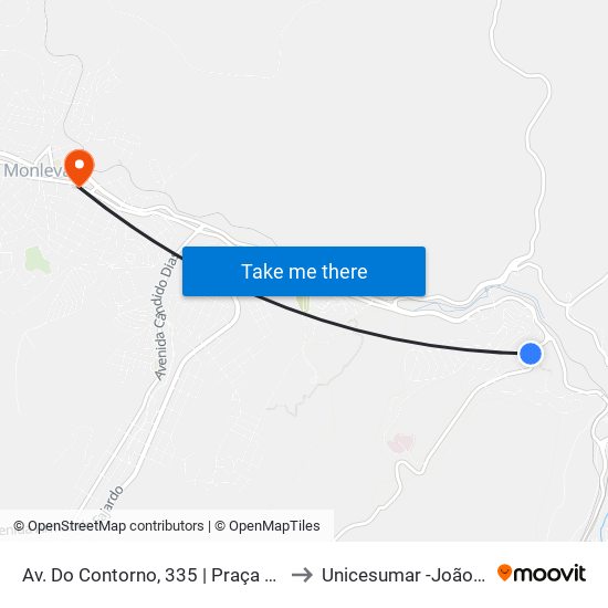 Av. Do Contorno, 335 | Praça Primeiro De Maio to Unicesumar -João Monlevade map