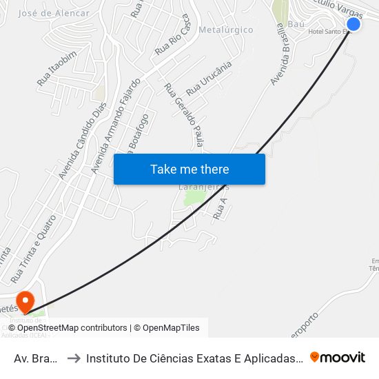 Av. Brasília, 87 to Instituto De Ciências Exatas E Aplicadas (Icea) - Ufop Campus Jm map