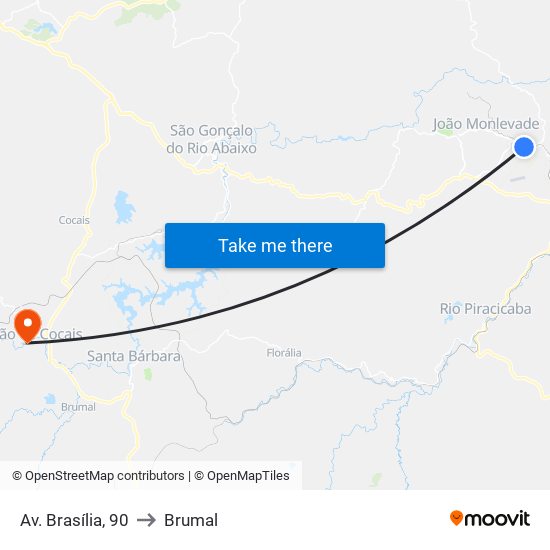 Av. Brasília, 90 to Brumal map