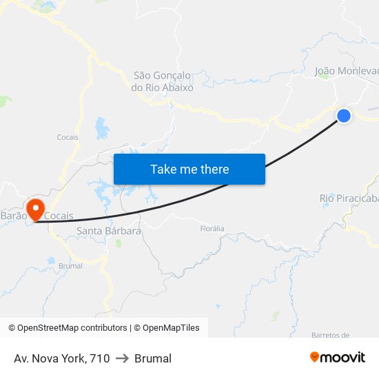 Av. Nova York, 710 to Brumal map
