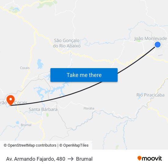 Av. Armando Fajardo, 480 to Brumal map