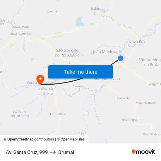 Av. Santa Cruz, 999 to Brumal map