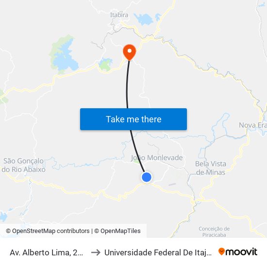 Av. Alberto Lima, 2511 | Embraterr to Universidade Federal De Itajubá - Campus Itabira map
