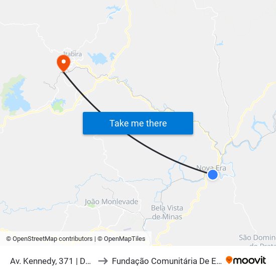 Av. Kennedy, 371 | Depósito Santa Maria to Fundação Comunitária De Ensino Superior De Itabira map