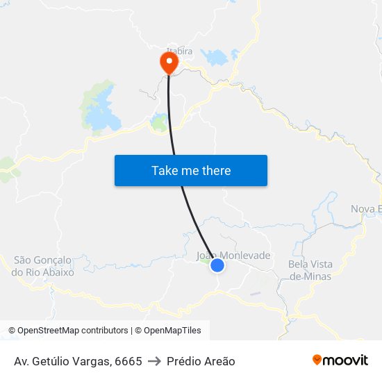 Av. Getúlio Vargas, 6665 to Prédio Areão map