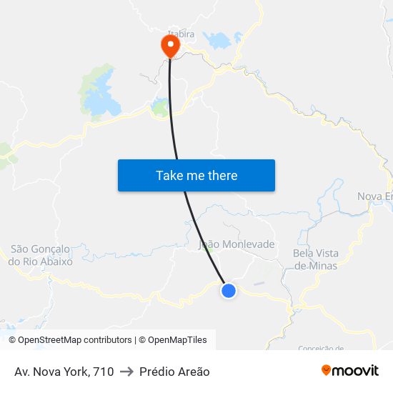 Av. Nova York, 710 to Prédio Areão map
