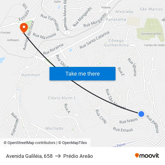 Avenida Galiléia, 658 to Prédio Areão map