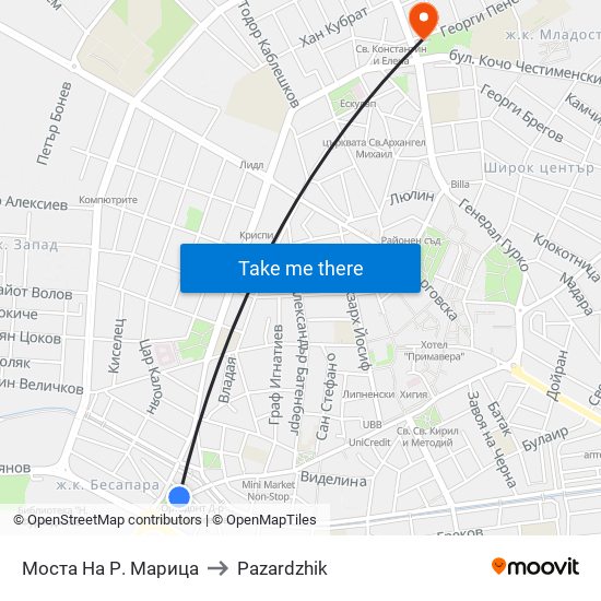 Моста На Р. Марица to Pazardzhik map