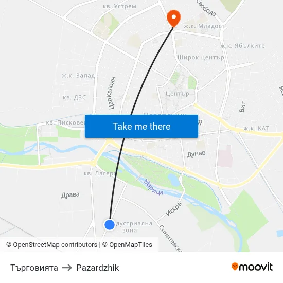 Trade to Pazardzhik map