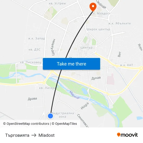 Trade to Mladost map