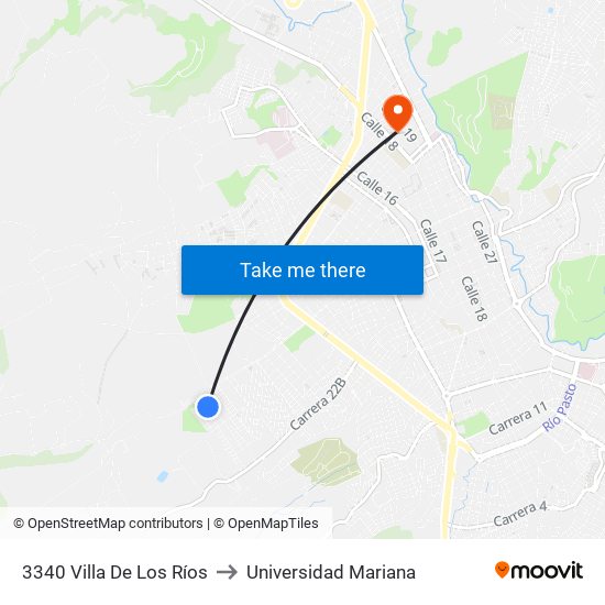 3340 Villa De Los Ríos to Universidad Mariana map