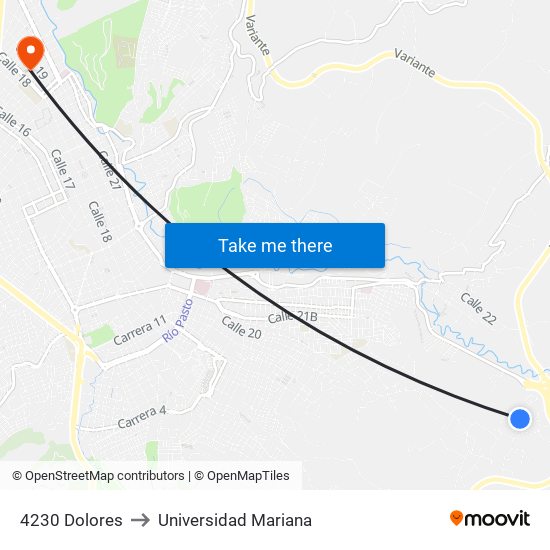 4230 Dolores to Universidad Mariana map