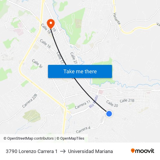 3790 Lorenzo Carrera 1 to Universidad Mariana map