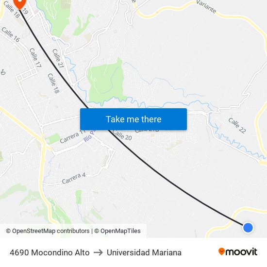4690 Mocondino Alto to Universidad Mariana map