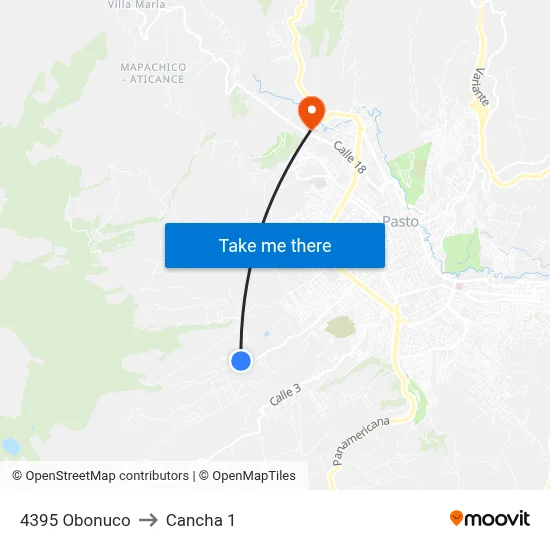 4395 Obonuco to Cancha 1 map