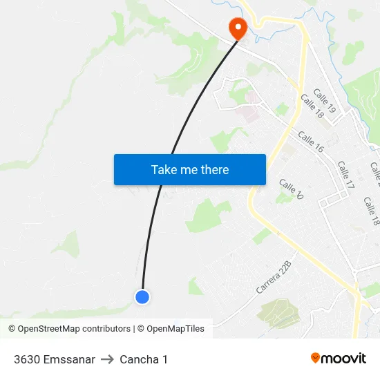 3630 Emssanar to Cancha 1 map
