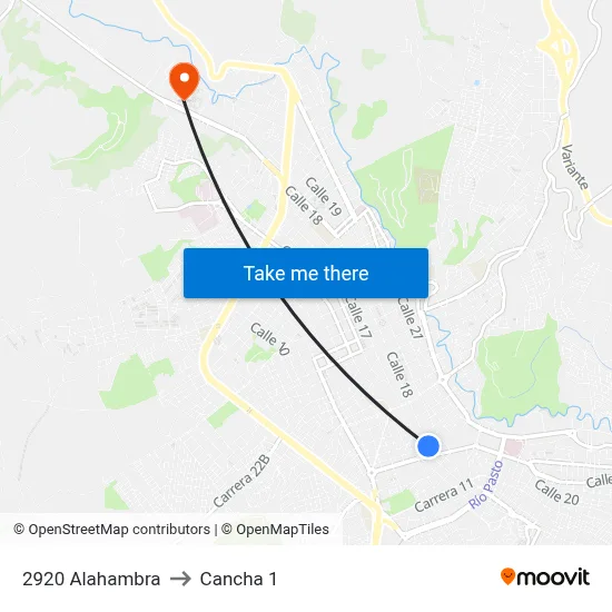 2920 Alahambra to Cancha 1 map