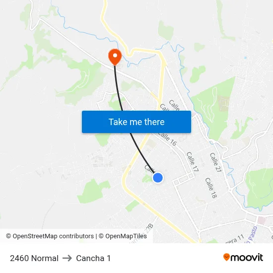 2460 Normal to Cancha 1 map