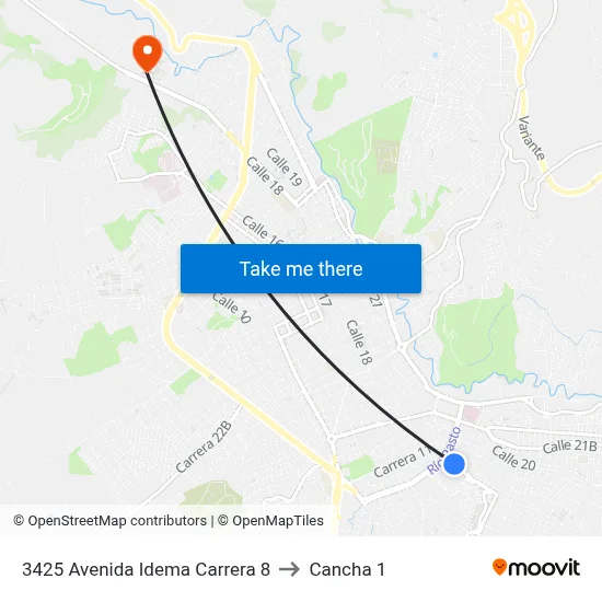 3425 Avenida Idema Carrera 8 to Cancha 1 map