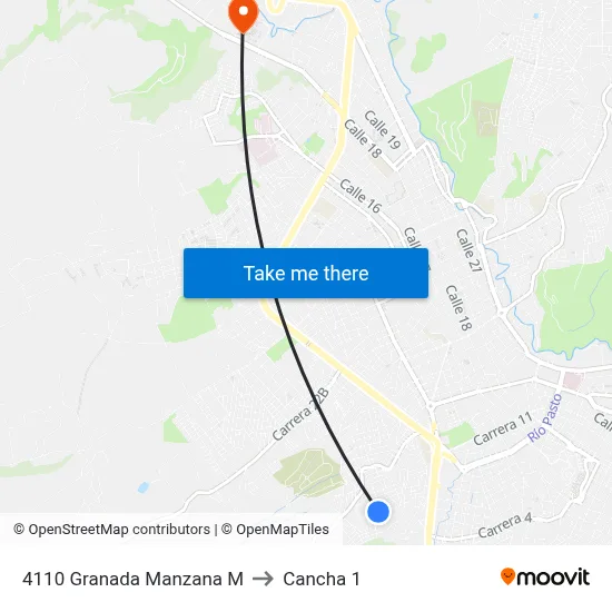 4110 Granada Manzana M to Cancha 1 map