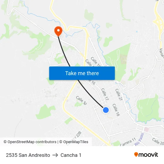 2535 San Andresito to Cancha 1 map