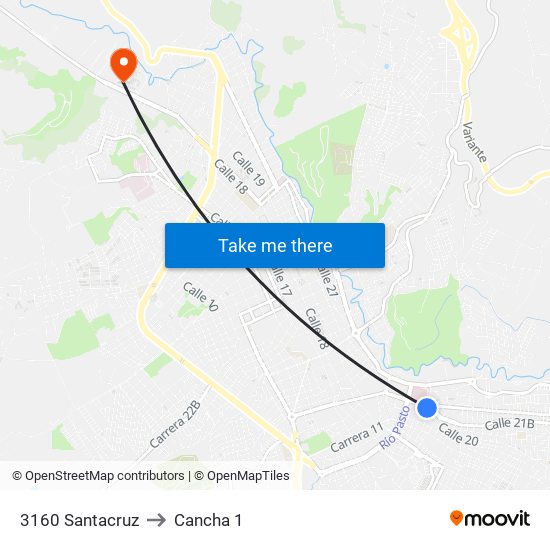 3160 Santacruz to Cancha 1 map