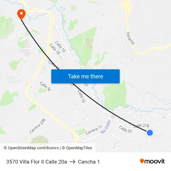 3570 Villa Flor II Calle 20a to Cancha 1 map