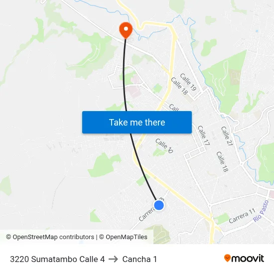 3220 Sumatambo Calle 4 to Cancha 1 map