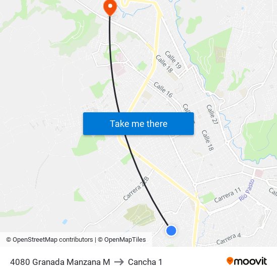 4080 Granada Manzana M to Cancha 1 map