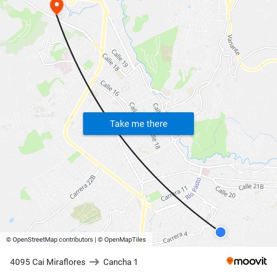 4095 Cai Miraflores to Cancha 1 map
