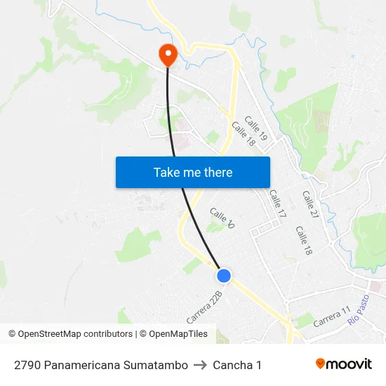 2790 Panamericana Sumatambo to Cancha 1 map