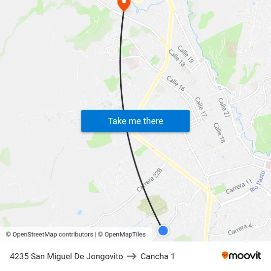 4235 San Miguel De Jongovito to Cancha 1 map