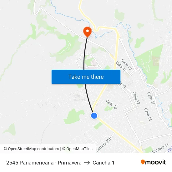 2545 Panamericana - Primavera to Cancha 1 map