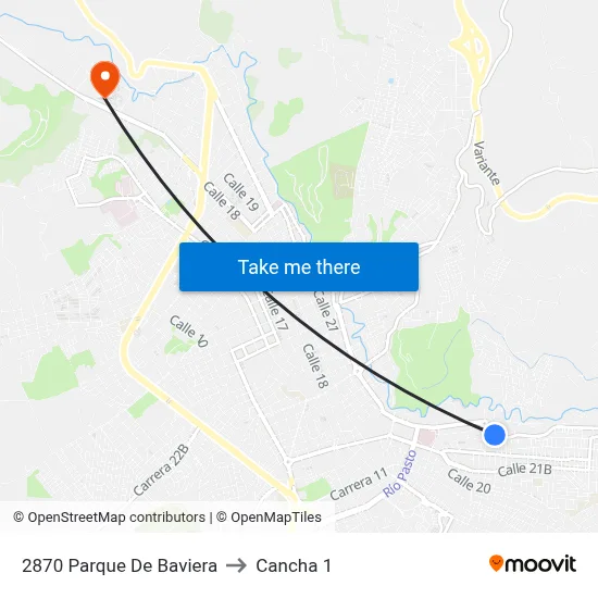 2870 Parque De Baviera to Cancha 1 map