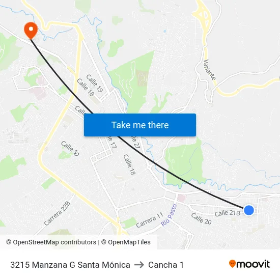 3215 Manzana G Santa Mónica to Cancha 1 map