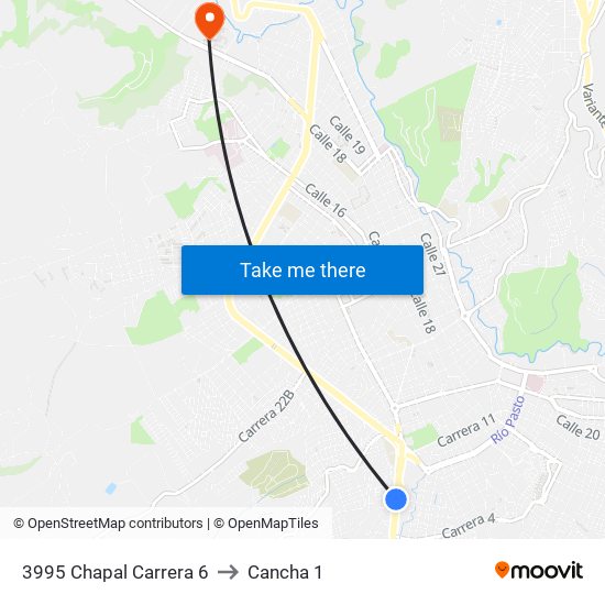 3995 Chapal Carrera 6 to Cancha 1 map