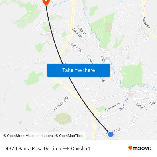 4320 Santa Rosa De Lima to Cancha 1 map