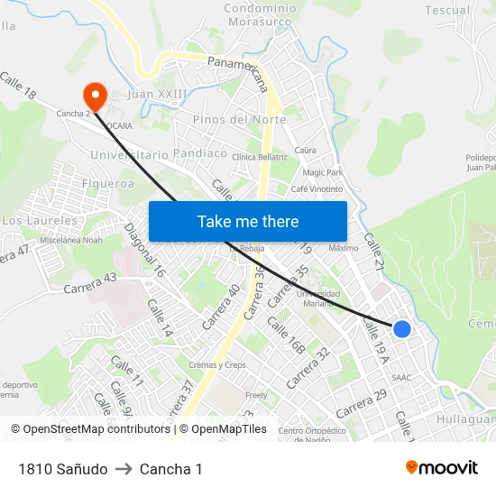 1810 Sañudo to Cancha 1 map