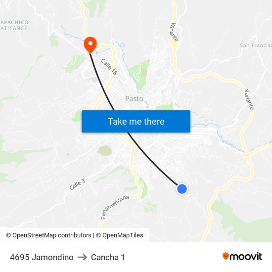 4695 Jamondino to Cancha 1 map