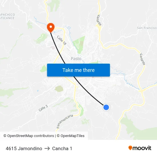 4615 Jamondino to Cancha 1 map