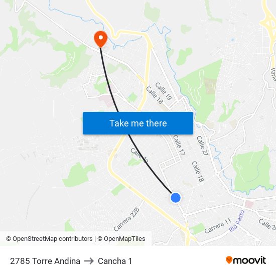 2785 Torre Andina to Cancha 1 map