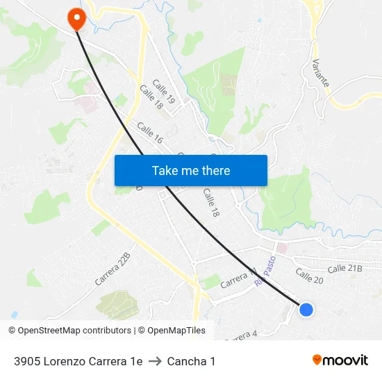 3905 Lorenzo Carrera 1e to Cancha 1 map