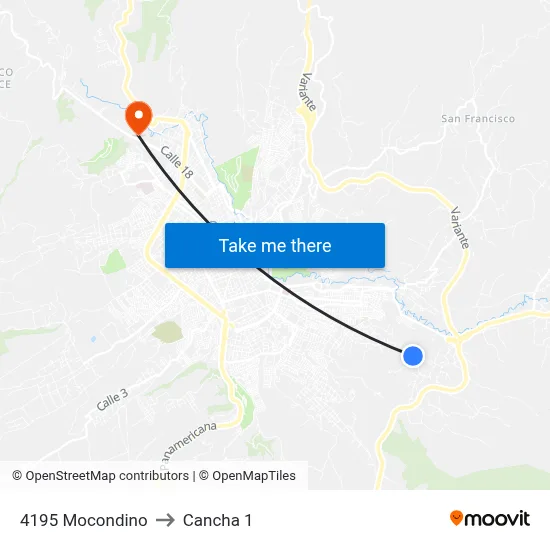 4195 Mocondino to Cancha 1 map