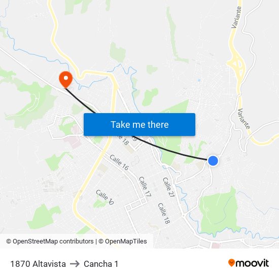 1870 Altavista to Cancha 1 map