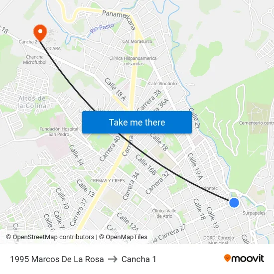 1995 Marcos De La Rosa to Cancha 1 map