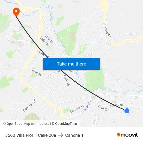 3560 Villa Flor II Calle 20a to Cancha 1 map