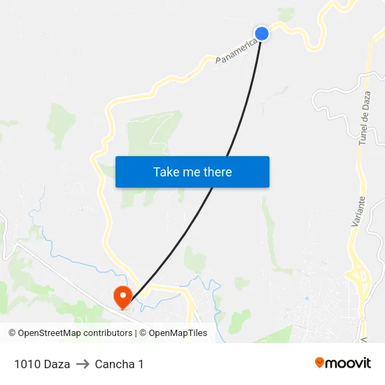 1010 Daza to Cancha 1 map