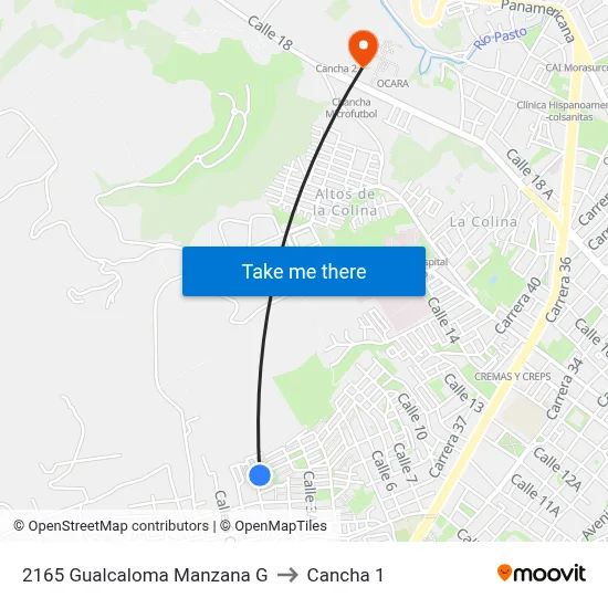 2165 Gualcaloma Manzana G to Cancha 1 map