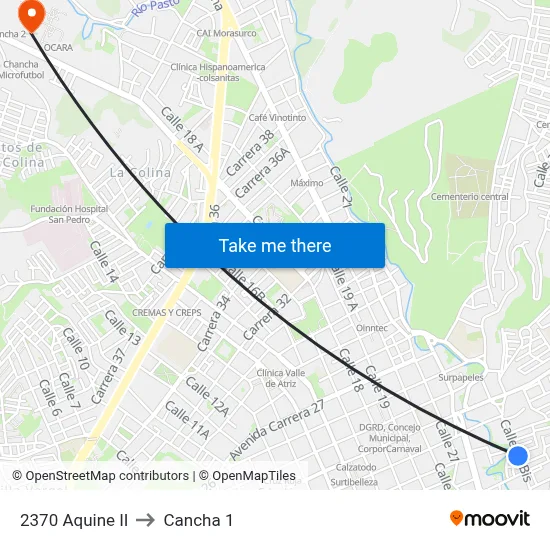 2370 Aquine II to Cancha 1 map